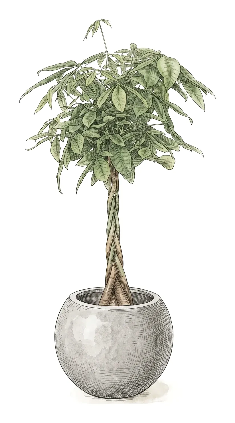 パキラ(PACHIRA GLABRA)のイラスト