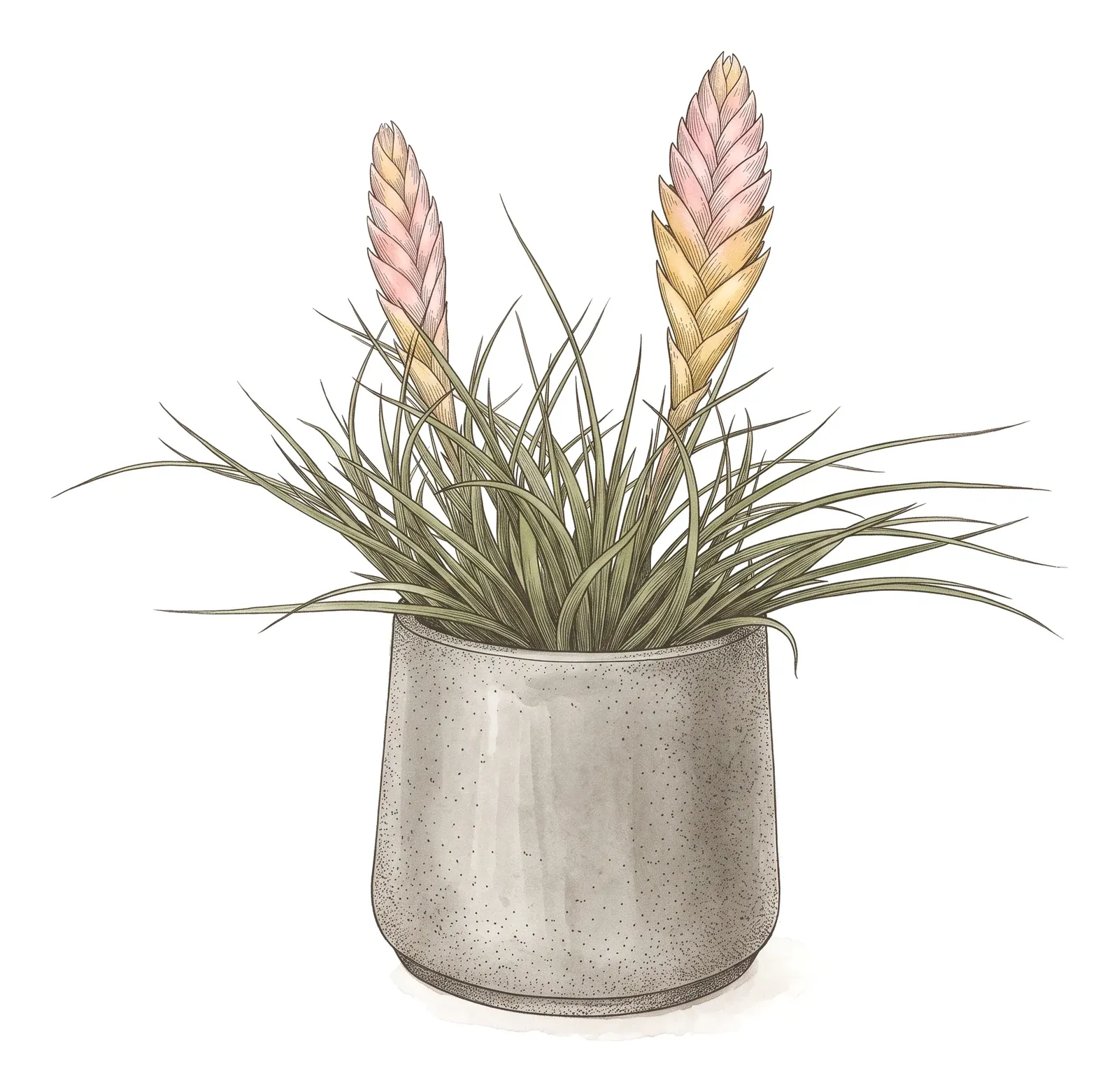 チランジア・ハナアナナス・キアネア(TILLANDSIA CYANEA)のイラスト